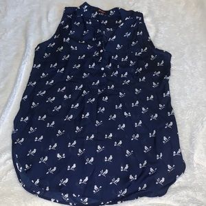 ModCloth Xtaren Bird Print Blouse Top